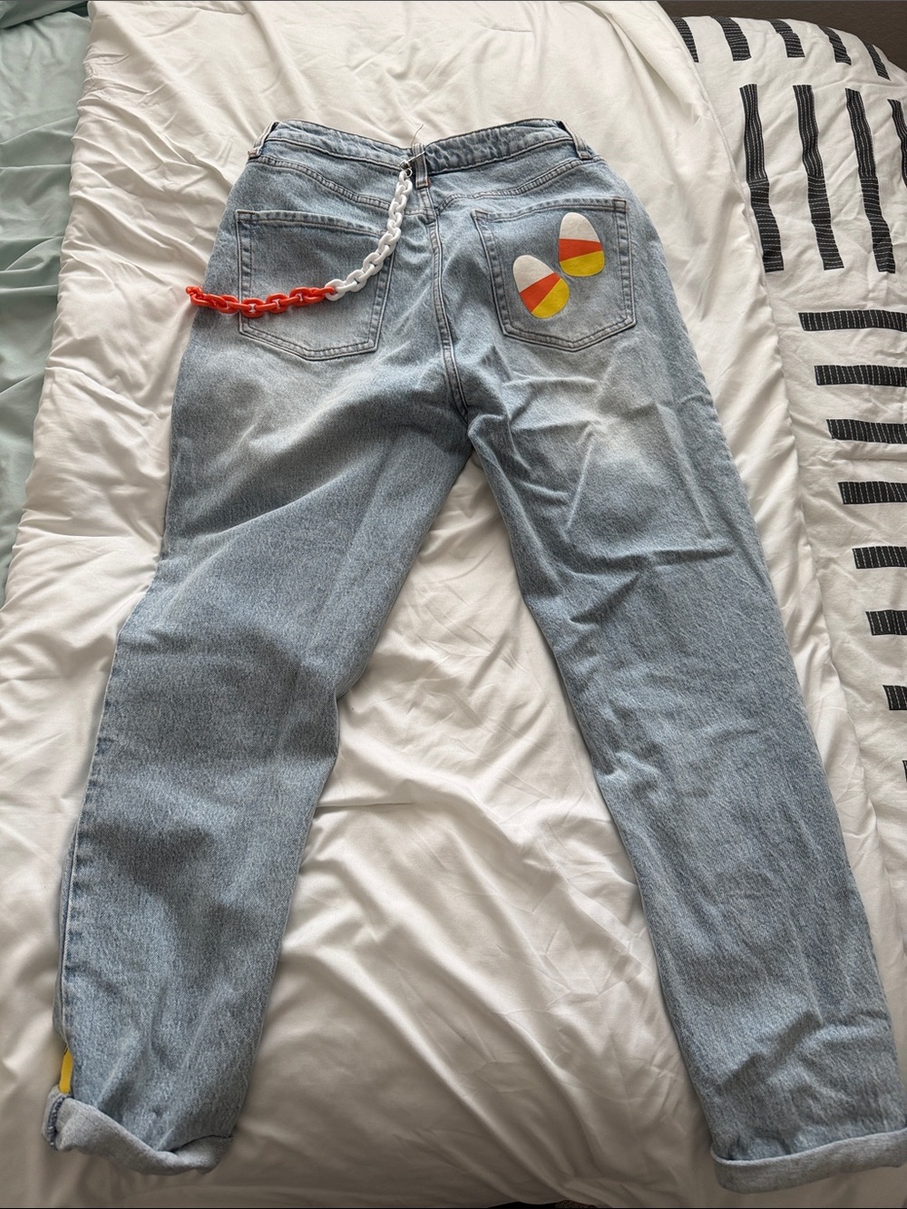 Light Wash Disney Halloween Graphic Women’s Jeans - Picture 3 of 3